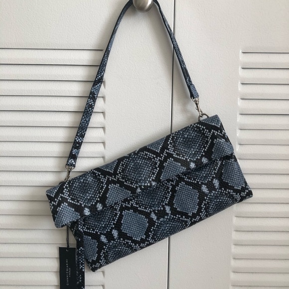 Gianni Chiarini Handbags - GIANNI CHIARINI BLUE SNAKE CLUTCH.